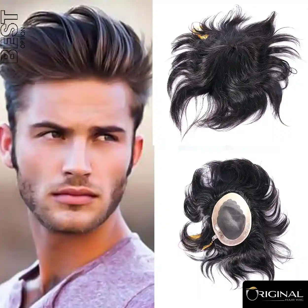Golden USA Hair Patch for Men – Premium 100% Human Hair Natural Look